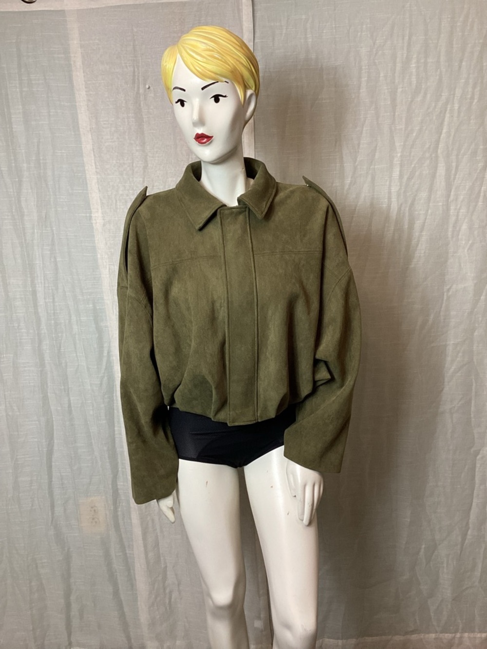 Zara Faux Suede Bomber Jacket; Size: 5